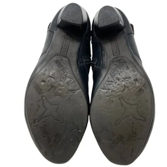 Pikolinos Verona Black Leather Western Slouch Zip Ankle Boots - Size 6.5 EU 37 - Picture 7 of 9